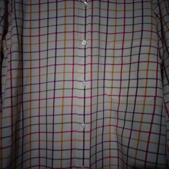 THE OXFORD SHIRT CO. MULTI-COLORED PLAID DRESS SHIRT SIZE 15 - Picture 2 of 7